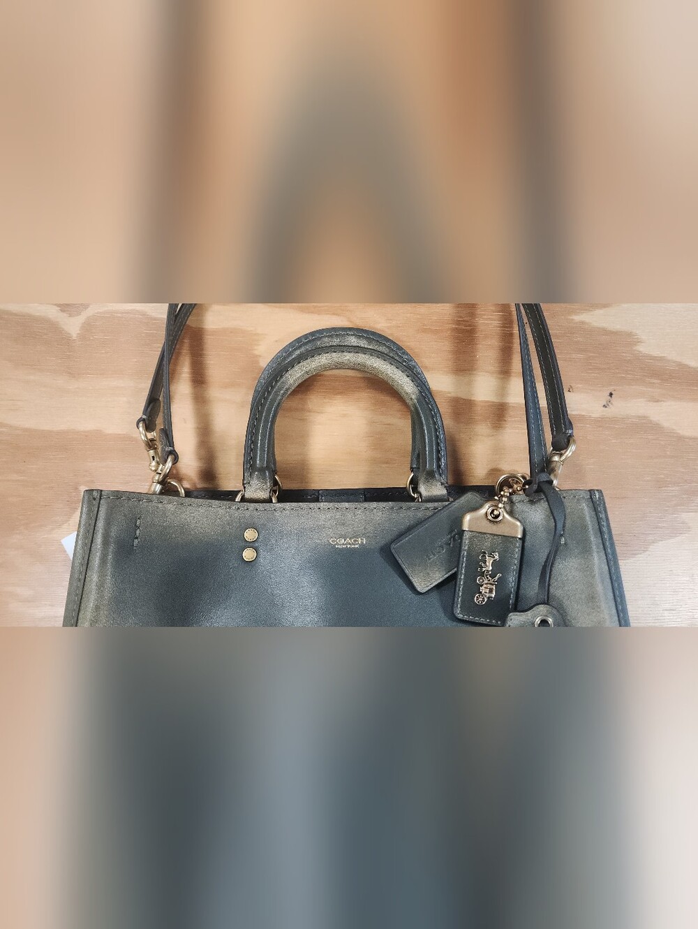 Coach Rogue Bag 31 In Green Loved Leather - Picture 5 of 16